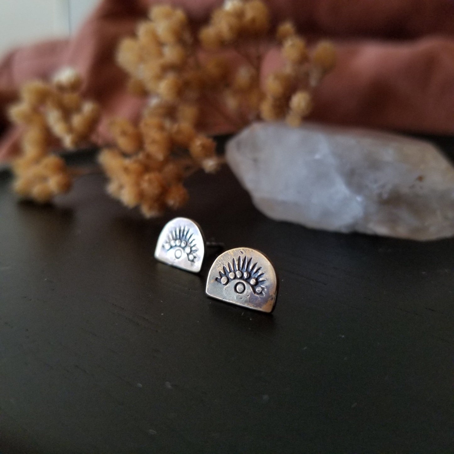 Sunrise | Brass Stamped Studs