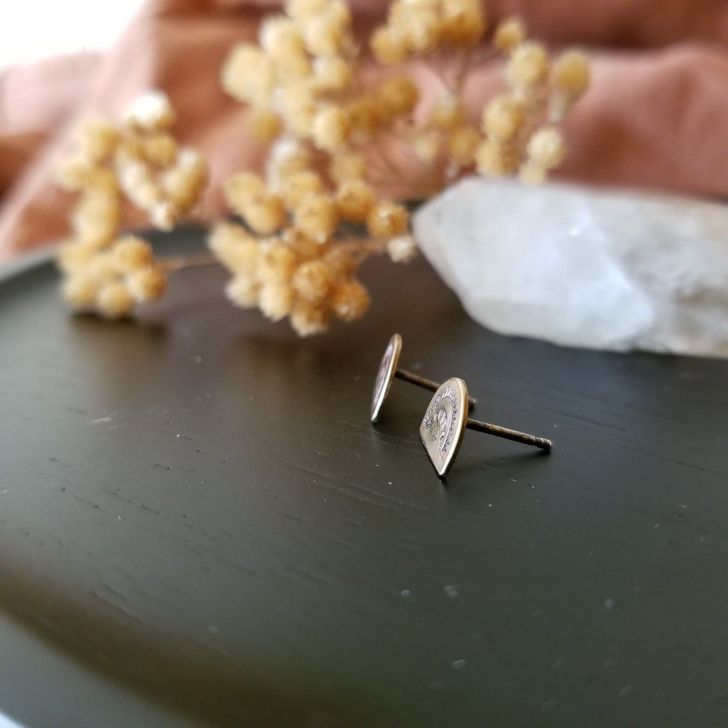 Sunset | Brass Stamped Studs