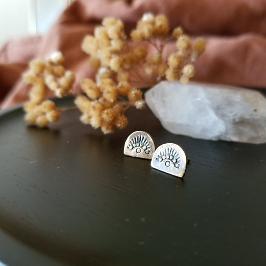 Sunrise | Brass Stamped Studs