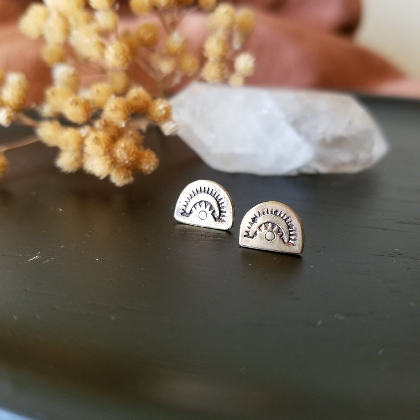 Sunset | Brass Stamped Studs