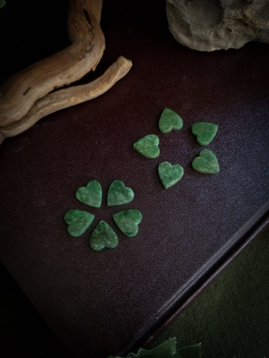 Green Jade Hear Cabochons